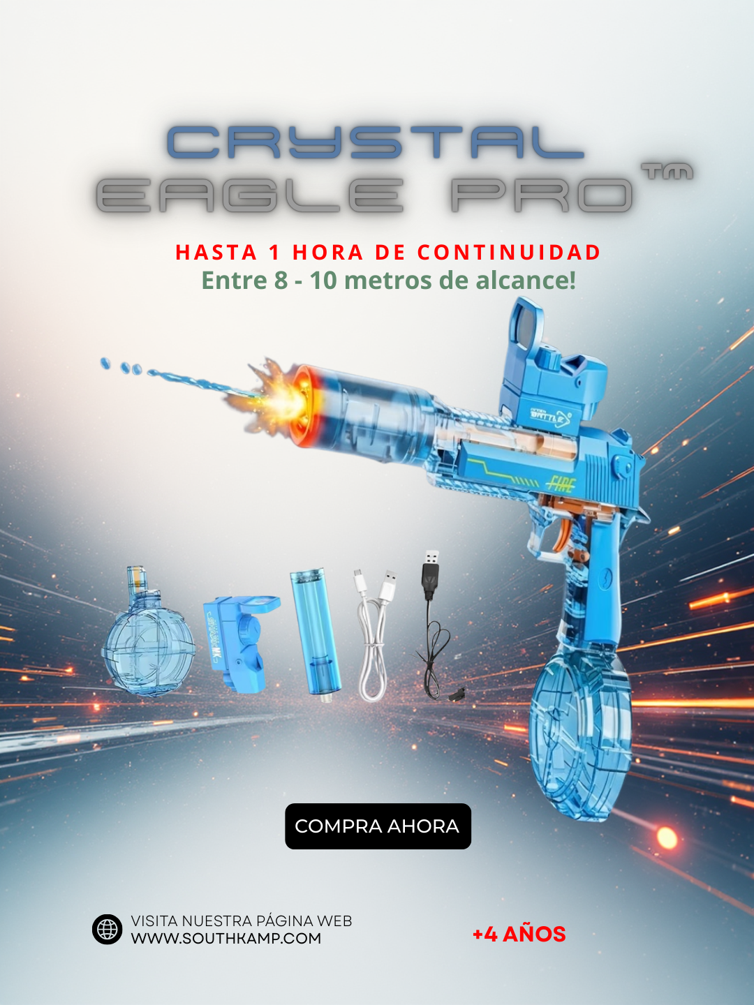 💎 CRYSTAL EAGLE PRO™ La Pistola de Agua + Potente!