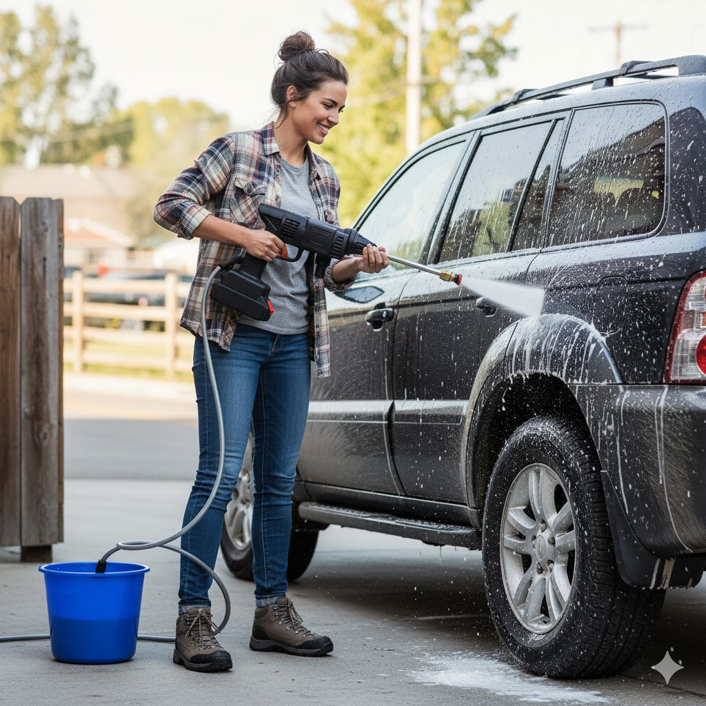 PACK HIDROLAVADORA PORTÁTIL + BATERIA EXTRA 98V + MINI ASPIRADORA DE REGALO